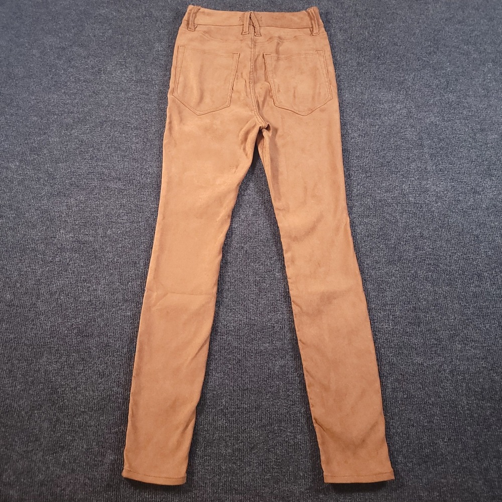 Good American Good Waist Faux Suede Skinny Pants Tobacco Brown 2/26 - Picture 10 of 11